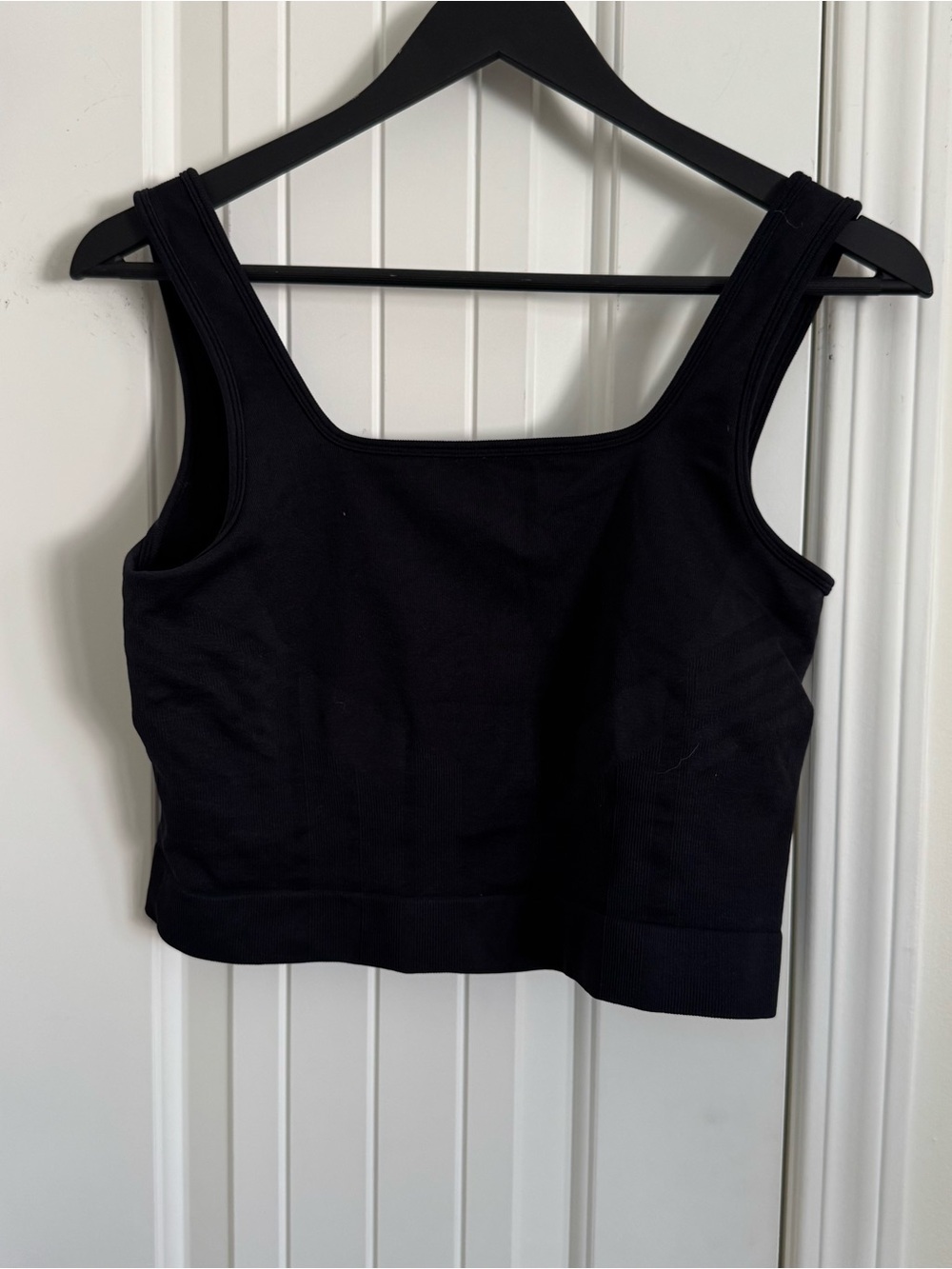 knix XL Black Square Neck Crop Tank